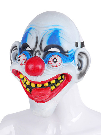 ハロウィンコスチュームアクセサリーホワイトジョーカーマスクPUレザーマスカレードコスチュームアクセサリー