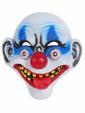 ハロウィンコスチュームアクセサリーホワイトジョーカーマスクPUレザーマスカレードコスチュームアクセサリー