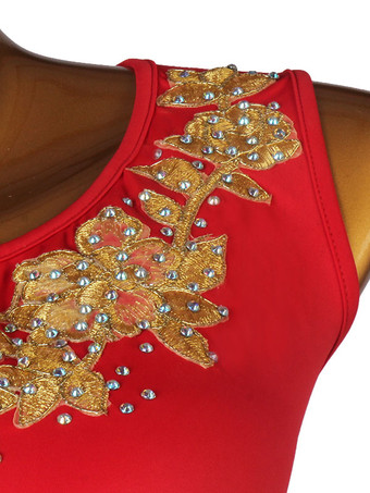 ラテンダンスドレス赤の女性のライクラスパンデックスドレスラテンダンサーのダンス衣装