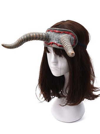 ハロウィン 大人のライトグレーのポリエステル繊維悪魔の帽子のハロウィーンの怖い装飾休日の装飾