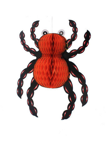 レッド ハロウィン ハロウィーンの壁の装飾ダークネイビーペーパースパイダー小道具