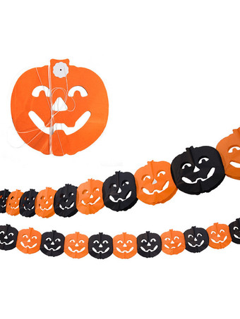 イエローハロウィンデコレーションイエローパンプキンペーパーペーパーガーランド