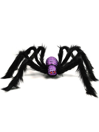 パープル ハロウィン ハロウィーンの装飾黄色のポリエステルファイバースパイダー怖い小道具