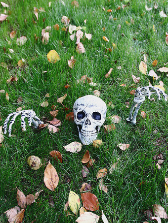 ハロウィン ハロウィーンの装飾白い腕輪プラスチックスカルスケルトン手の小道具