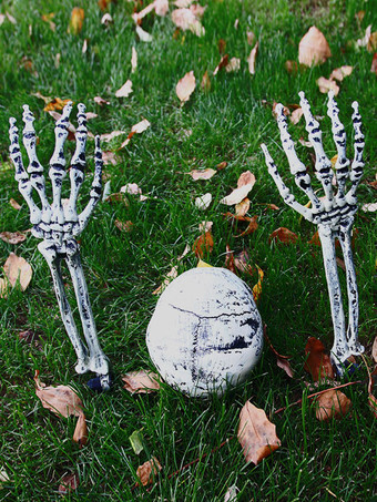 ハロウィン ハロウィーンの装飾白い腕輪プラスチックスカルスケルトン手の小道具