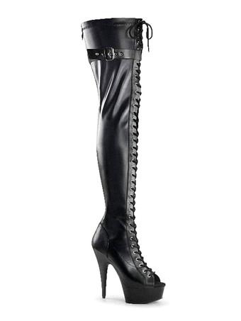 Pole Dance Shoes Women Sexy Thigh High Boots Buckle Stiletto Heel