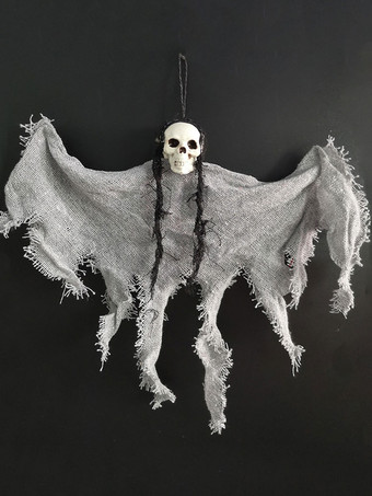 グレイハロウィン ハロウィーン怖い装飾白い頭蓋骨ポリエステル繊維壁の装飾