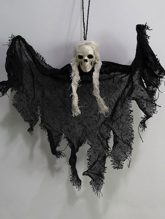 ブラック ハロウィン ハロウィーン怖い装飾白い頭蓋骨ポリエステル繊維壁の装飾