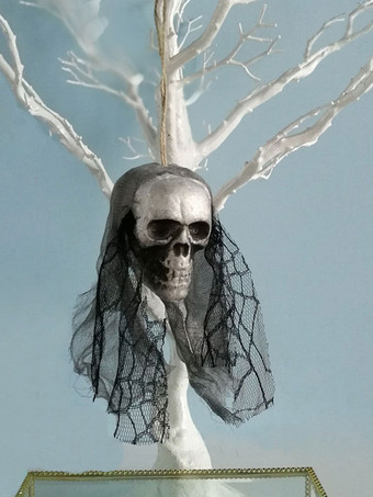 グレイハロウィン ハロウィーンの怖い装飾紫のポリエステル繊維の頭蓋骨