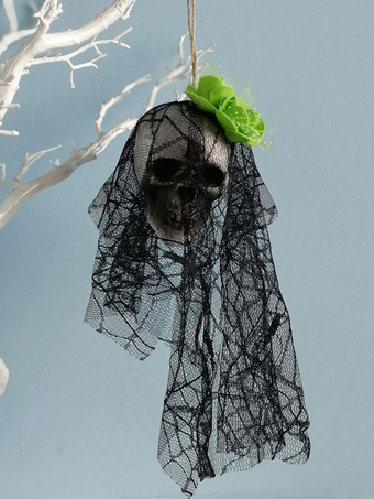 グリーン ハロウィンデコレーションレッドポリエステルファイバーローズスカル怖いデコレーション