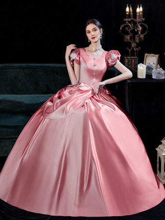 ピンク女性のためのレトロなコスチュームドレスライトスカイブルーユーロスタイルマリーアントワネットコスチュームパーティーウエディングドレス