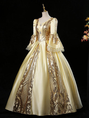 ビクトリア朝のロココ調の衣装ドレス 赤いマリーアントワネットの衣装 舞踏会のガウン バーガンディ