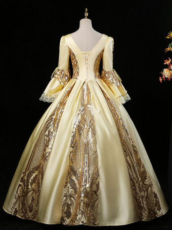 ビクトリア朝のロココ調の衣装ドレス 赤いマリーアントワネットの衣装 舞踏会のガウン バーガンディ