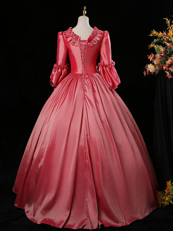 女性のためのレトロなコスチュームドレスTureRedユーロスタイルマリーアントワネットコスチューム18世紀のコスチューム バーガンディ