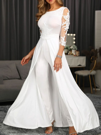 ブラック マザードレス ジュエルネック 3/4 丈 袖 シース アップリケ ウェディング ゲストドレス 無料カスタマイズ