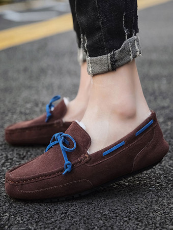 メンズ ベルギーローファー タイ 暖かい冬用ドライビングシューズ
