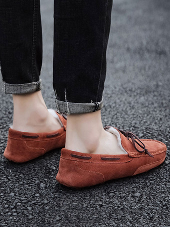 メンズ ベルギーローファー タイ 暖かい冬用ドライビングシューズ