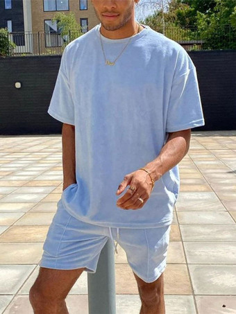 azul Hombre ActiveWear 2 piezas de manga corta de joya azul