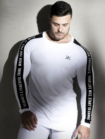 T-shirts Casual Juwel Hals-Worte drucken lange Ärmel