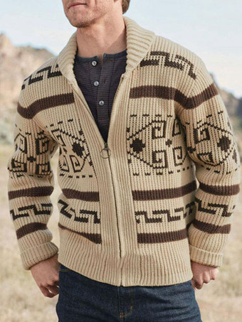 メンズ服メンズカーディガンメンズセーターメンズカーディガンカジュアル幾何学長袖ファッショナブルなカーディグレー