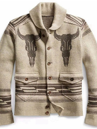 紳士服メンズカジュアルカーディガンメンズセーターメンズカーディガンカジュアルアートワーク長袖スペシャルカーキカーキ