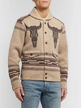 カーキ 紳士服メンズカジュアルカーディガンメンズセーターメンズカーディガンカジュアルアートワーク長袖スペシャルカーキカーキ