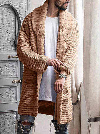 紳士服メンズカーディガンメンズセーターメンズカーディガンカジュアルロングスリーブカーキカーキスペシャル