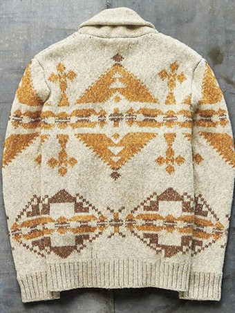 紳士服メンズカーディガンメンズセーターメンズカーディガンカジュアル幾何学長袖ユニークカーキカーキ