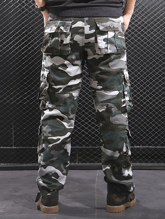 Pantalon Pour Homme Camouflage Taille Naturelle Pantalon Cargo Droit Pantalon Gris