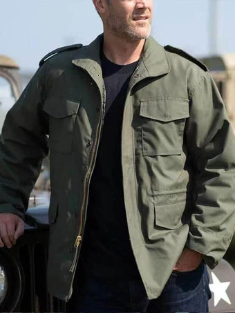 メンズジャケットジッパーポリエステルスマート