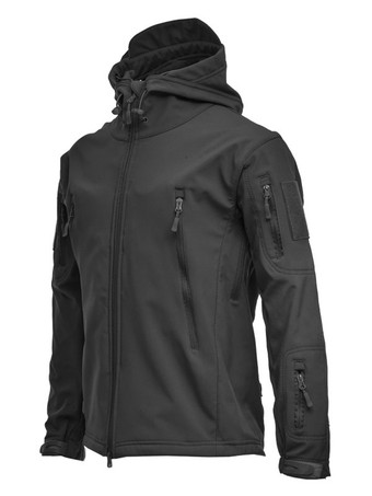 ブラック メンズジャケットジッパーポリエステルスタイリッシュ