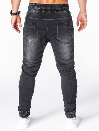 Pantalones vaqueros azules delgados del diseño antiguo desgastados elegantes de los pantalones vaqueros de los hombres