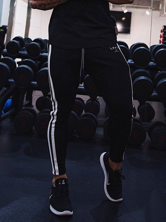 Pantalones para hombre Pantalón de chándal de corte cónico con bloques de color informal Pantalón de chándal azul marino oscuro