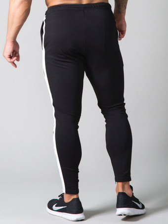 Pantalones para hombre Pantalón de chándal de corte cónico con bloques de color informal Pantalón de chándal azul marino oscuro