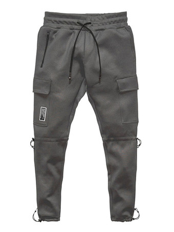 Men Trousers Chic Tapered Fit Sweatpants Black Pants