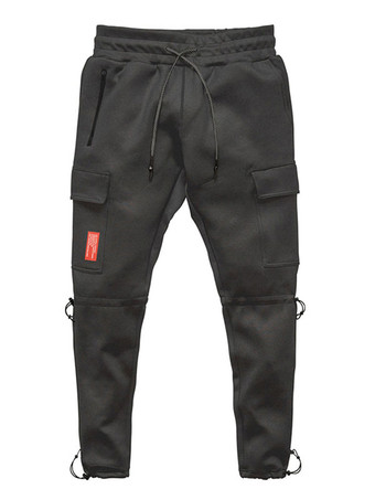 Men Trousers Chic Tapered Fit Sweatpants Black Pants