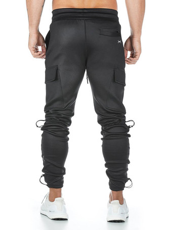 Men Trousers Chic Tapered Fit Sweatpants Black Pants
