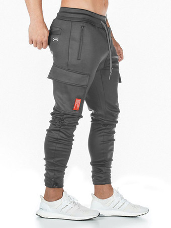 Men Trousers Chic Tapered Fit Sweatpants Black Pants