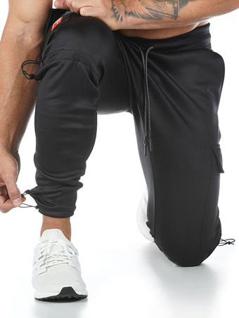 Men Trousers Chic Tapered Fit Sweatpants Black Pants