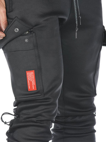 Men Trousers Chic Tapered Fit Sweatpants Black Pants