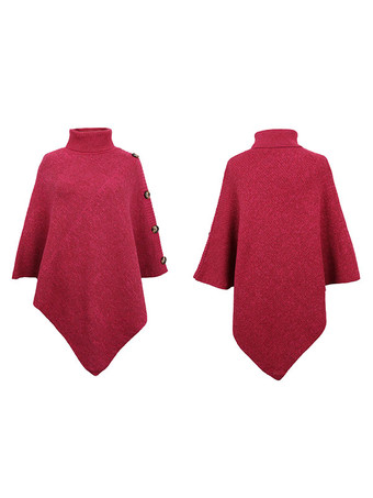 ポンチョ レディース ハイカラー ケープ 春 アウター