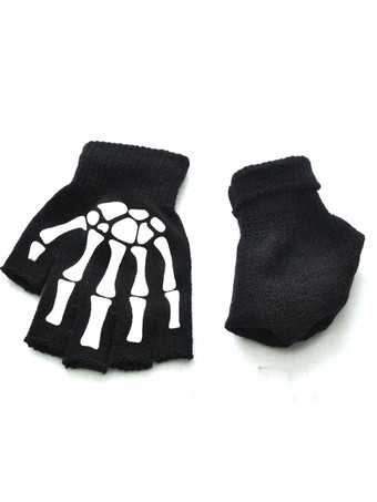 男性用手袋ポリエステル怖いパターン黒い手袋