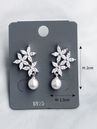 女性のためのブライダルイヤリングラインストーン梨ピアススライバーブライダルジュエリー