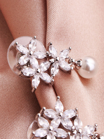 女性のためのブライダルイヤリングラインストーン梨ピアススライバーブライダルジュエリー