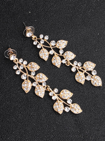 ゴールド 女性のためのブライダルイヤリングラインストーンピアススライバーブライダルジュエリー