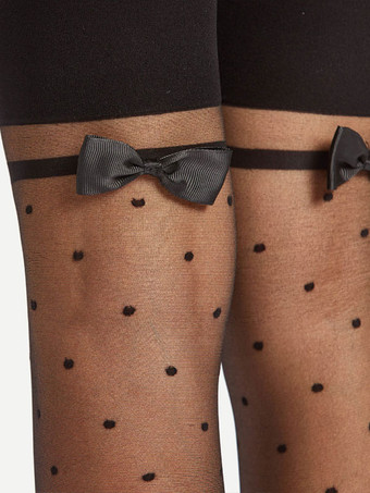 女性のためのホーザリーブラックシアーカットアウトナイロンセクシーホーザリー