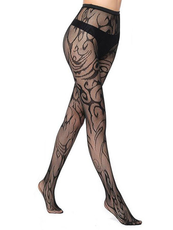 女性のためのホーザリーホーザリーブラックシアーアニマルプリントカットアウトナイロンランジェリー