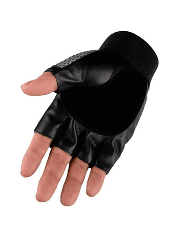 メンズグローブシックスカルポリエステルブラックグローブ