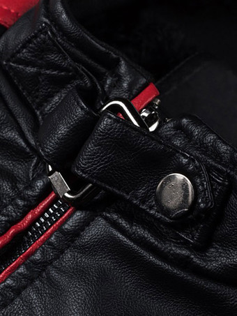 メンズ レザージャケット PUレザー ウィンドブレーカー ブラック パッチワーク 冬用コート