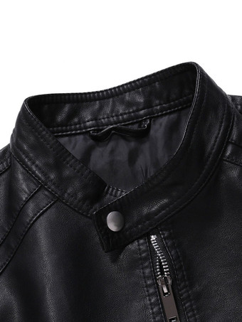 メンズ フェイクレザージャケット 長袖 カジュアル ウィンドブレーカー 軽量 アウターコート